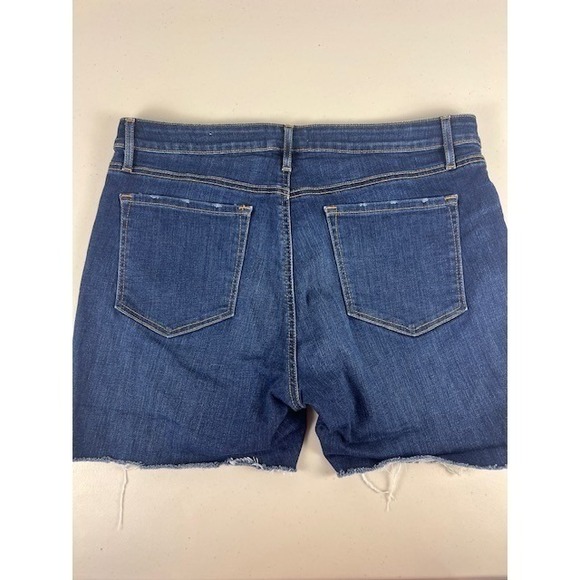 Ann Taylor LOFT High Rise Frayed Hem Denim Shorts Women's Size 32  14 Blue Wash - Picture 6 of 9